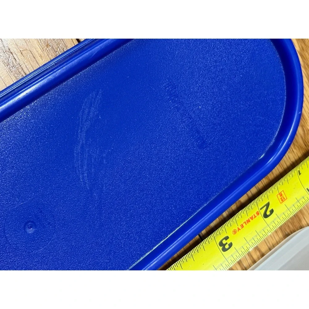 Tupperware Modular Mates Oval 2 Blue Seal Clear Storage Container 1612 1613